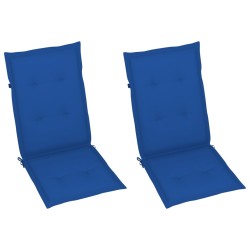 Chaises inclinables de jardin lot de 2 et coussins Bois acacia 