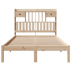Lit bibliothèque sans matelas 135x190 cm bois de pin massif 