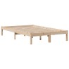 Lit bibliothèque sans matelas 135x190 cm bois de pin massif 
