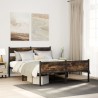 Cadre de lit sans matelas chêne fumé 137x190 cm bois ingénierie 