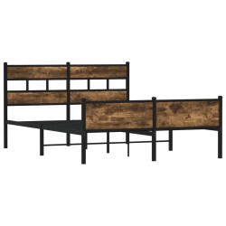 Cadre de lit sans matelas chêne fumé 137x190 cm bois ingénierie 