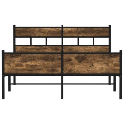 Cadre de lit sans matelas chêne fumé 137x190 cm bois ingénierie 