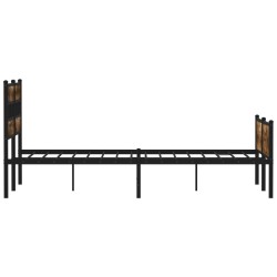 Cadre de lit sans matelas chêne fumé 137x190 cm bois ingénierie 