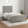 Cadre de lit sans matelas gris clair 120x190 cm velours 
