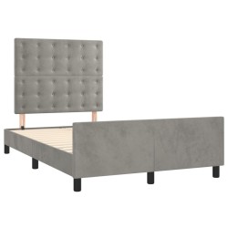 Cadre de lit sans matelas gris clair 120x190 cm velours 