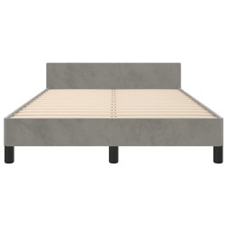 Cadre de lit sans matelas gris clair 120x190 cm velours 