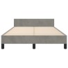 Cadre de lit sans matelas gris clair 120x190 cm velours 