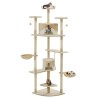 Arbre à chat avec griffoirs en sisal 203 cm Beige et Blanc 