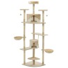 Arbre à chat avec griffoirs en sisal 203 cm Beige et Blanc 