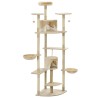 Arbre à chat avec griffoirs en sisal 203 cm Beige et Blanc 