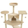 Arbre à chat avec griffoirs en sisal 203 cm Beige et Blanc 