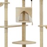 Arbre à chat avec griffoirs en sisal 203 cm Beige et Blanc 