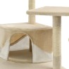 Arbre à chat avec griffoirs en sisal 203 cm Beige et Blanc 