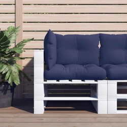 Coussins de palette lot de 3 bleu marine tissu oxford 