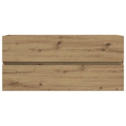 Armoire lavabo chêne artisanal 100x38,5x45 cm bois d'ingénierie 