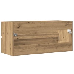 Armoire lavabo chêne artisanal 100x38,5x45 cm bois d'ingénierie 