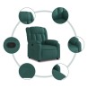 Fauteuil inclinable Vert foncé Tissu 