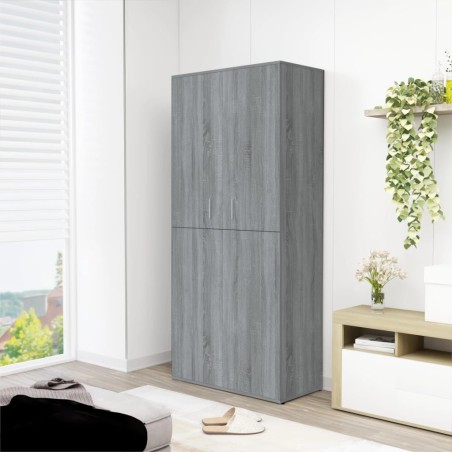 Armoire à chaussures sonoma gris 80x39x178 cm bois d'ingénierie 