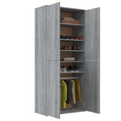 Armoire à chaussures sonoma gris 80x39x178 cm bois d'ingénierie 