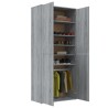 Armoire à chaussures sonoma gris 80x39x178 cm bois d'ingénierie 