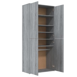 Armoire à chaussures sonoma gris 80x39x178 cm bois d'ingénierie 