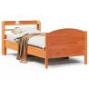 Cadre de lit sans matelas cire marron 100x200cm bois pin massif 