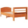 Cadre de lit sans matelas cire marron 100x200cm bois pin massif 