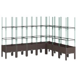 Jardinière avec treillis marron 200x160x142,5 cm PP 