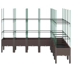 Jardinière avec treillis marron 200x160x142,5 cm PP 