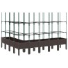 Jardinière avec treillis marron 200x160x142,5 cm PP 