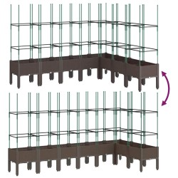 Jardinière avec treillis marron 200x160x142,5 cm PP 
