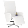 Fauteuil inclinable de massage repose-pieds blanc similicuir 