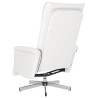 Fauteuil inclinable de massage repose-pieds blanc similicuir 