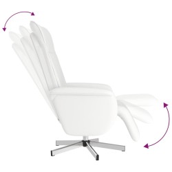 Fauteuil inclinable de massage repose-pieds blanc similicuir 