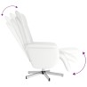 Fauteuil inclinable de massage repose-pieds blanc similicuir 