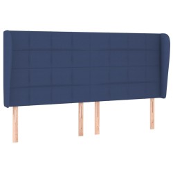 Tête de lit avec oreilles Bleu 163x23x118/128 cm Tissu 