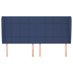 Tête de lit avec oreilles Bleu 163x23x118/128 cm Tissu 