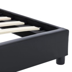 Cadre de lit sans matelas noir similicuir 140x200 cm 