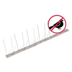 Ensemble de 20 pointes à 4 rangées contre oiseaux Inox 10 m 