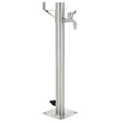 Colonne à eau de jardin ronde Acier inoxydable 65 cm 