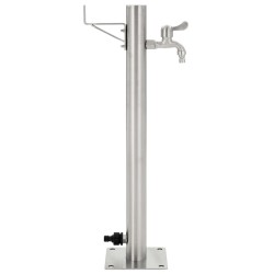 Colonne à eau de jardin ronde Acier inoxydable 65 cm 