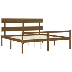 Lit pour personne âgée sans matelas 200x200 cm bois massif 