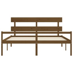 Lit pour personne âgée sans matelas 200x200 cm bois massif 