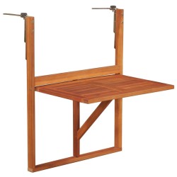 Table suspendue de balcon 64,5x44x80 cm Bois d'acacia massif 