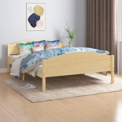 Cadre de lit sans matelas bois massif de pin 140x200 cm 