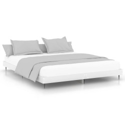 Cadre de lit sans matelas blanc 150x200 cm bois d'ingénierie 