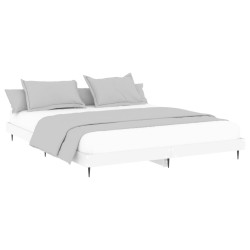 Cadre de lit sans matelas blanc 150x200 cm bois d'ingénierie 