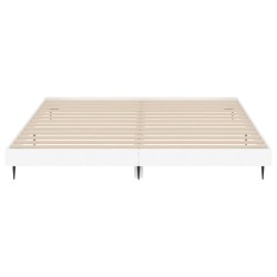 Cadre de lit sans matelas blanc 150x200 cm bois d'ingénierie 