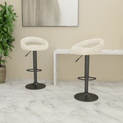Tabourets de bar lot de 2 crème velours 