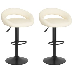 Tabourets de bar lot de 2 crème velours 